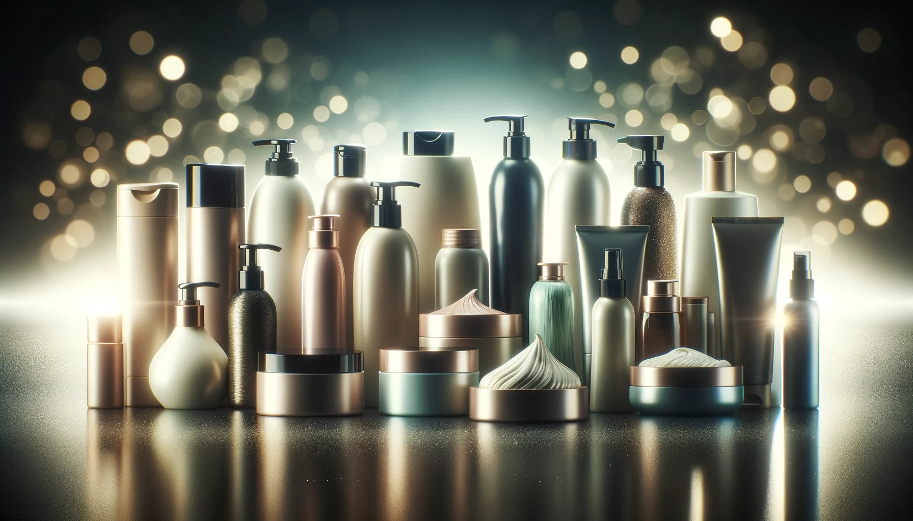 Bottles of hair products