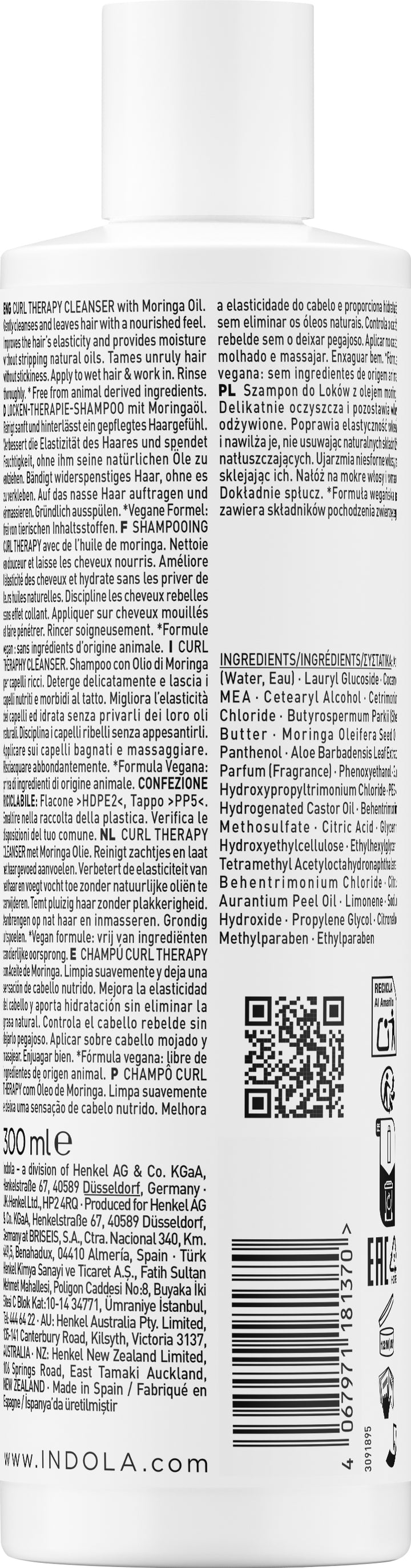 Indola Curl Therapy Cleanser 300ml