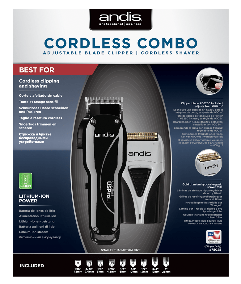 Klippemaskiner og utstyr_Andis Cordless Combo - Youth.no