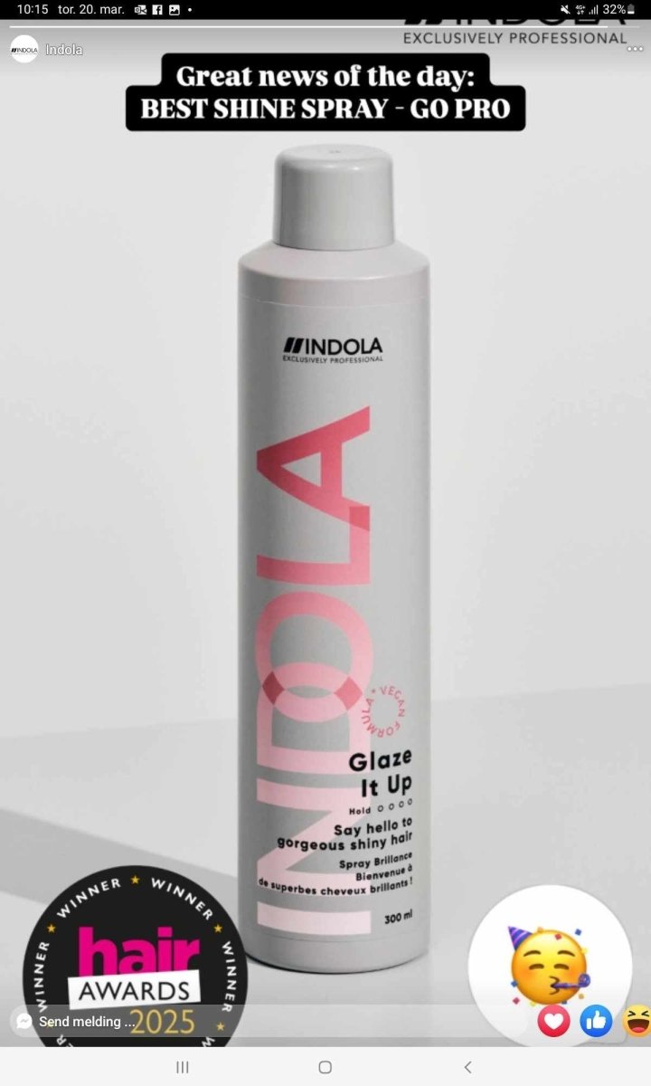 glansspray_Indola Glaze it up spray 300ml - Youth.no